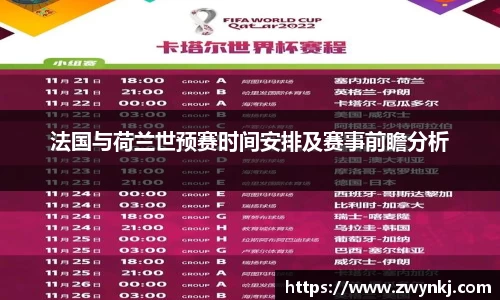法国与荷兰世预赛时间安排及赛事前瞻分析